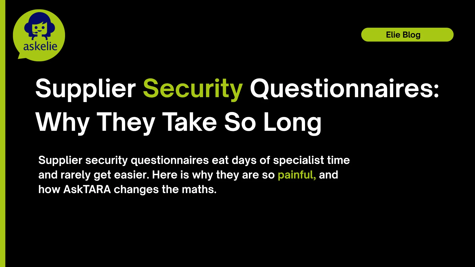 AskTARA completing a supplier security questionnaire automatically from a company knowledge base